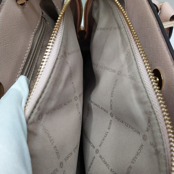 Michael Kors Camille Soft Pink Leather Double Handles Satchel Bag - Picture 16 of 16